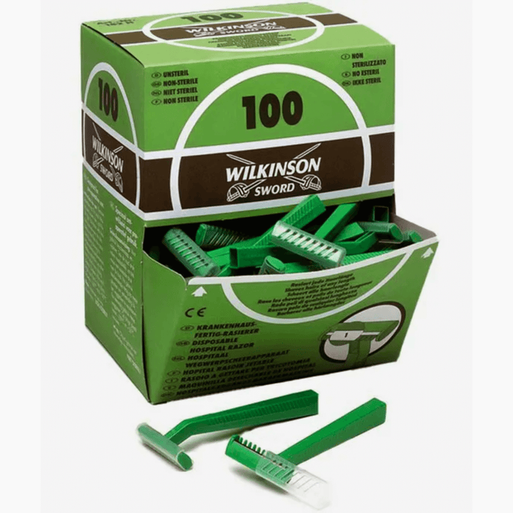 Wilkinson Sword Hospital Einwegrasierer 100 Stück mit Schutzkappe