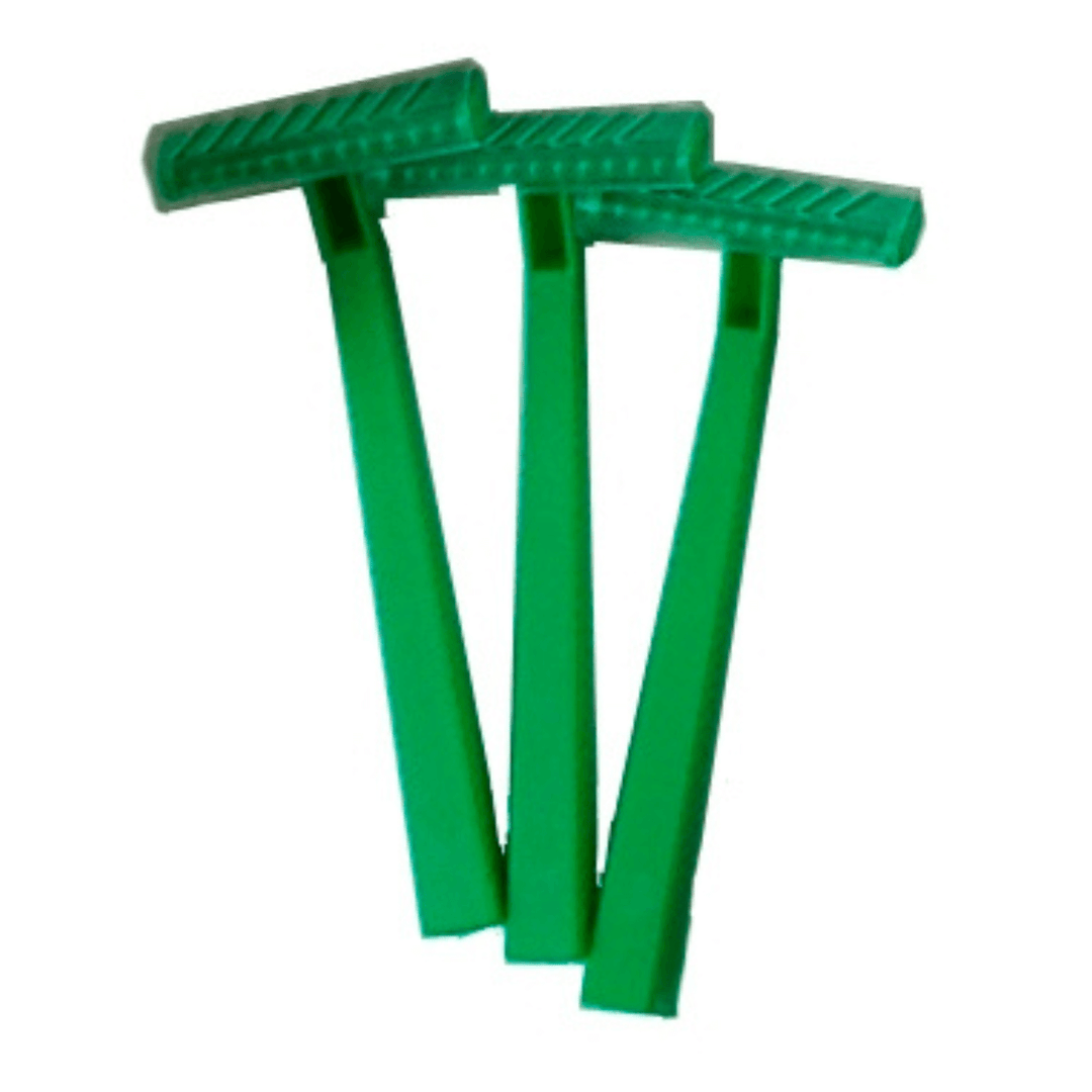 Einweg-Rasierer mit einschneidiger Klinge und Schutzkappe | Detailansicht