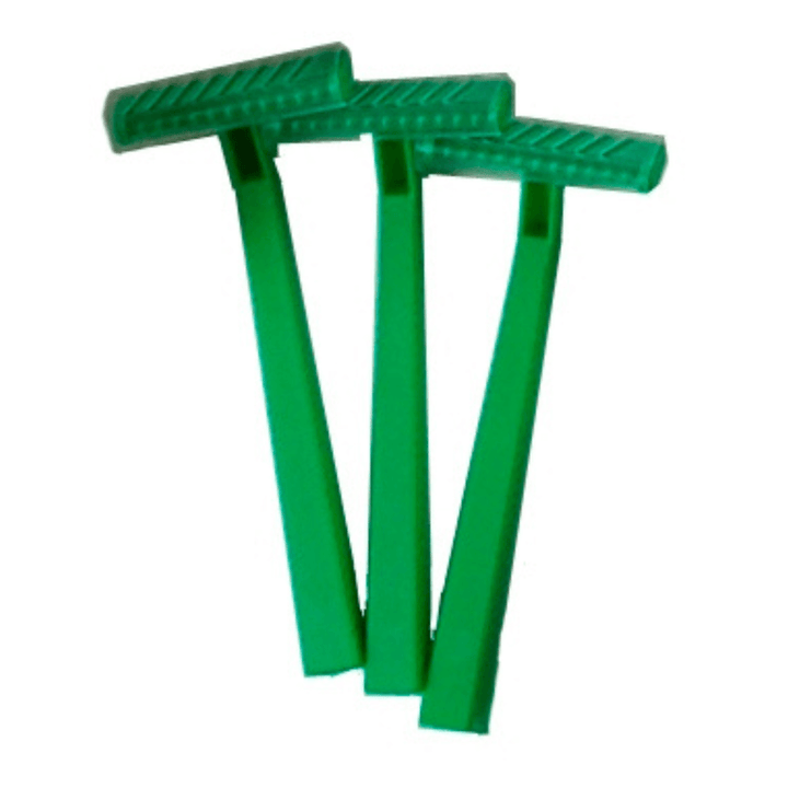 Einweg-Rasierer mit einschneidiger Klinge und Schutzkappe | Detailansicht